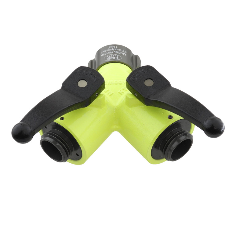 HIGH VISIBILITY 1" FEMALE INLET WITH 2 X 1" MALE OUTLETS MODEL # WV1010 HIGH VIZ®