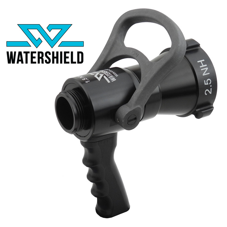 Watershield 2.5" x 1.5" Ball Shutoff W/ 1-3/8" Waterway, Pistol Grip, and full-time swivel - MODEL# WSV-FF-25PG