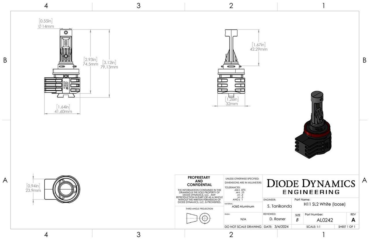H11 / H16 Diode Dynamics SL2 LED Bulbs