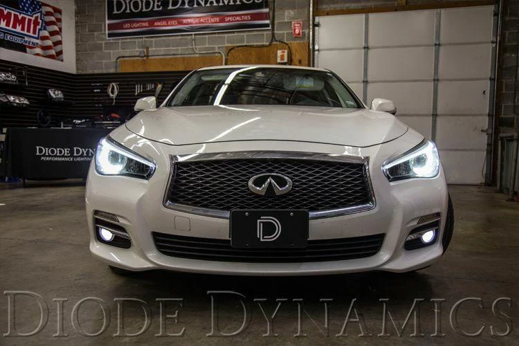 For 2014-2017 Q50 w/o AFS Black LED Chip Projector Headlights