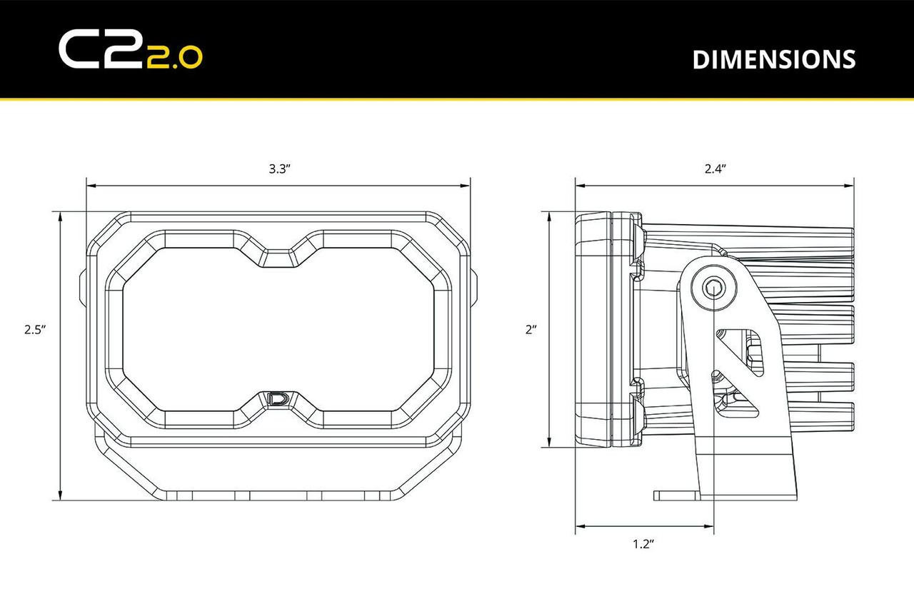 Diode Dynamics C2 2.0 SAE/DOT White Sport LED Light Pod