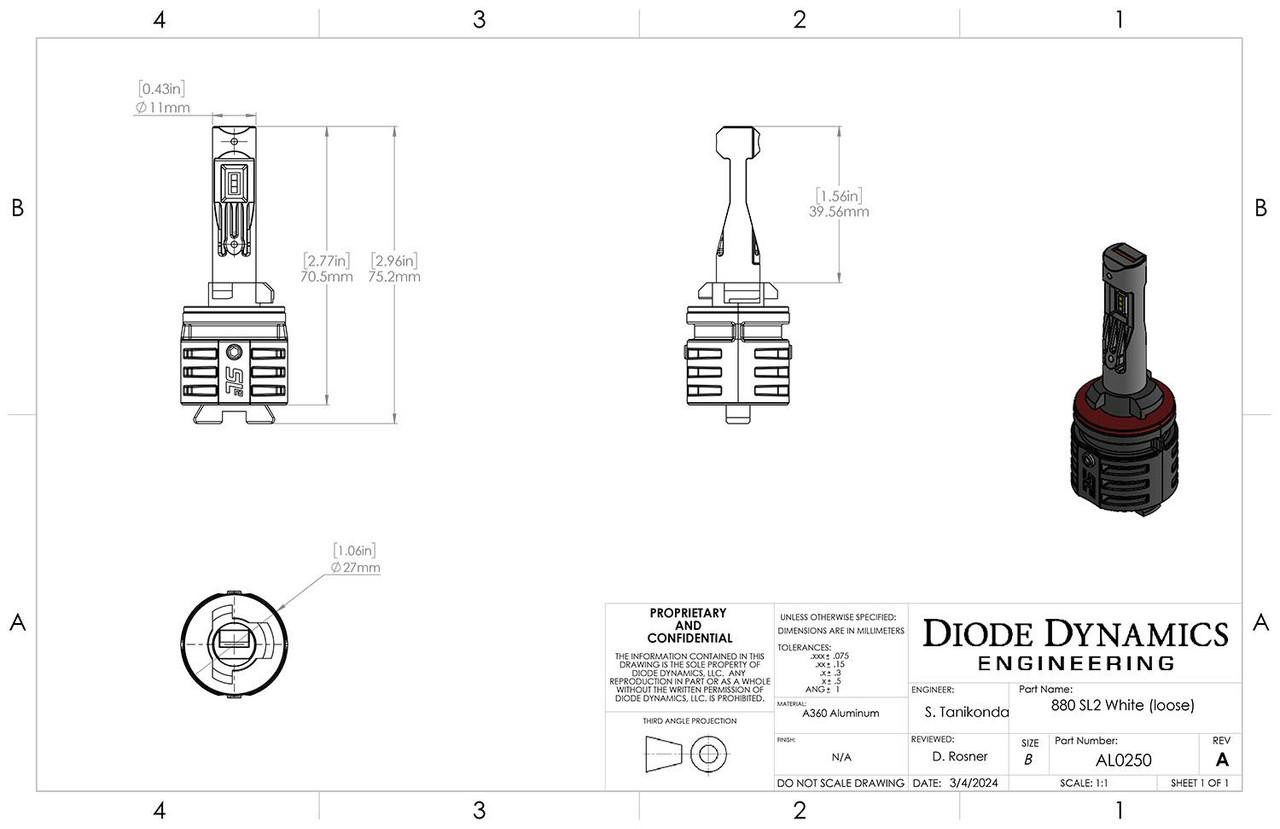 サハラ　パラレル 880 / 881 Diode Dynamics SL2 LED Bulbs