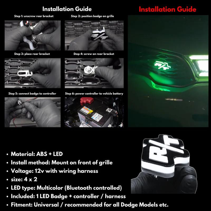 RT RGB Halo Kits Illuminated LED Grille Badge