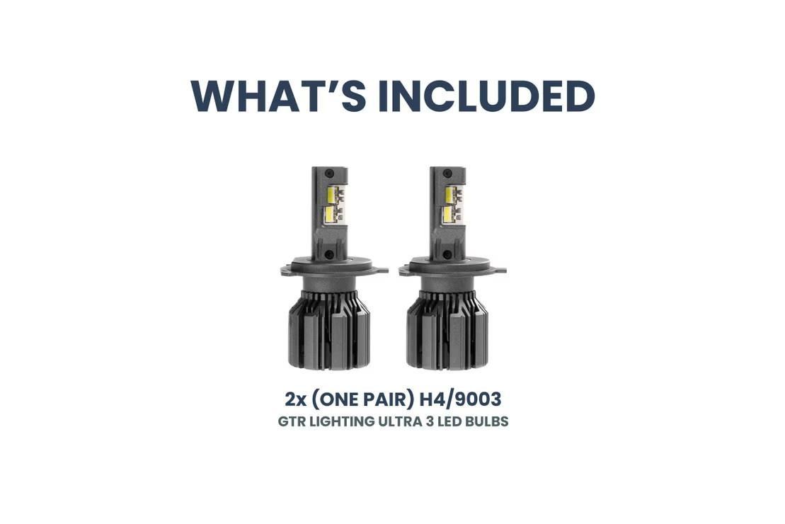 H4 / 9003 GTR Lighting Ultra 3 LED Bulbs
