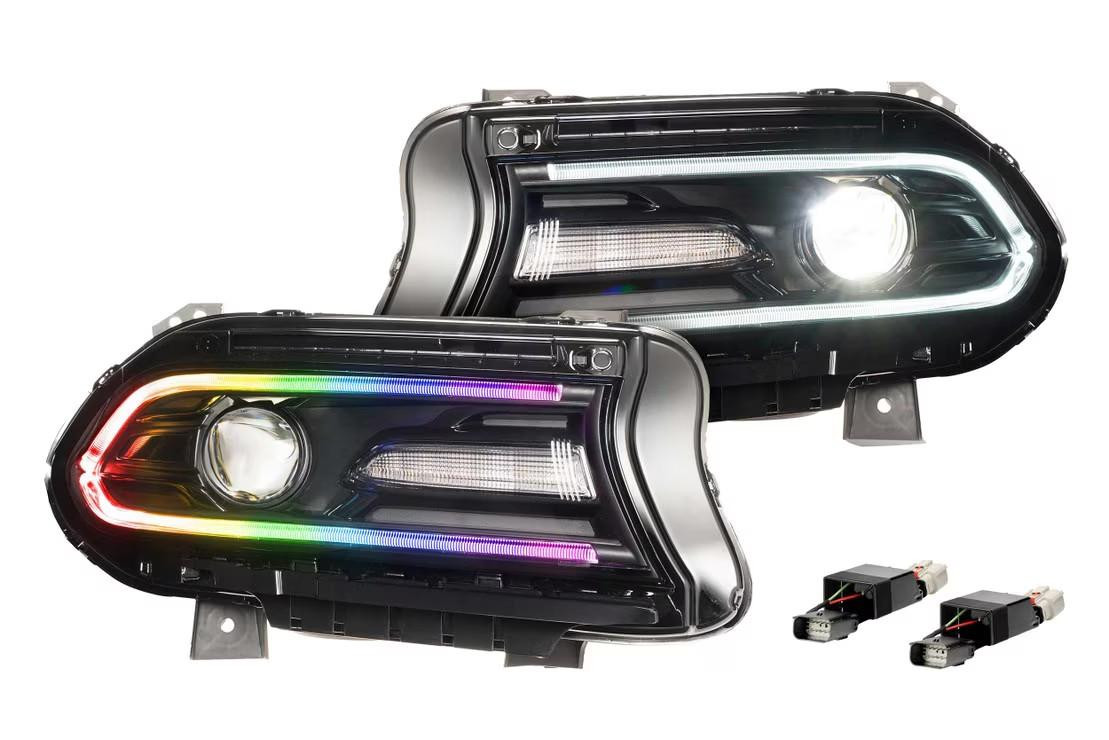 CROSSDESIGN Halogen LED DRL Projector Headlight For 2015-2022 Dodge Charger (Right Side)