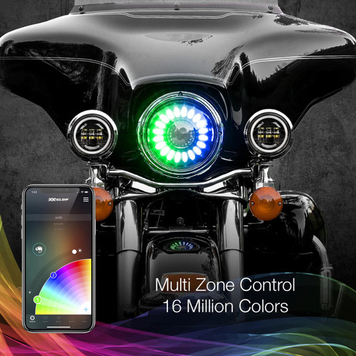 XKGLOW XKGlow 7 RGB LED Headlight For Motorcycle