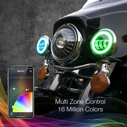 XKGLOW XKGlow 4.5 RGB LED Driving Lights For Motorcycle