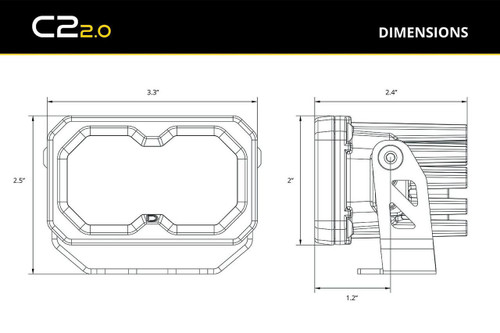  Diode Dynamics C2 2.0 SAE/DOT Yellow Pro LED Light Pod 
