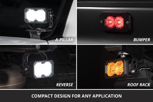  Diode Dynamics C2 2.0 SAE/DOT White Sport Flush Mount LED Light Pod 