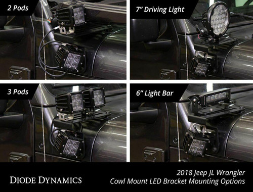 Diode Dynamics 2020-2026 Jeep Gladiator or Diode Dynamics Cowl Mount LED Kit