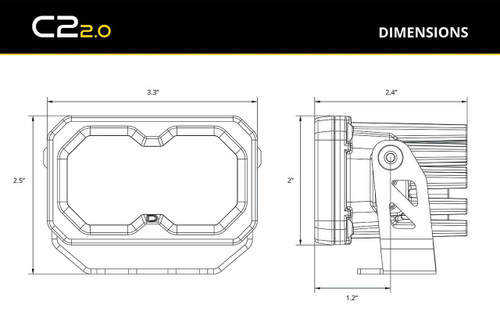 Diode Dynamics C2 2.0 SAE/DOT Yellow Max LED Light Pod 