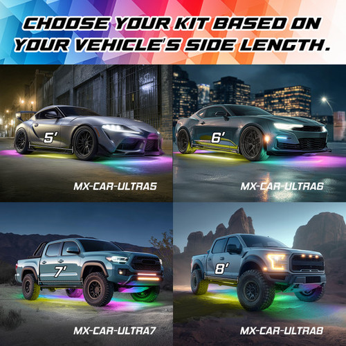 XKGlow RGBW XKmax Ultra Aluminum LED Underglow Lights