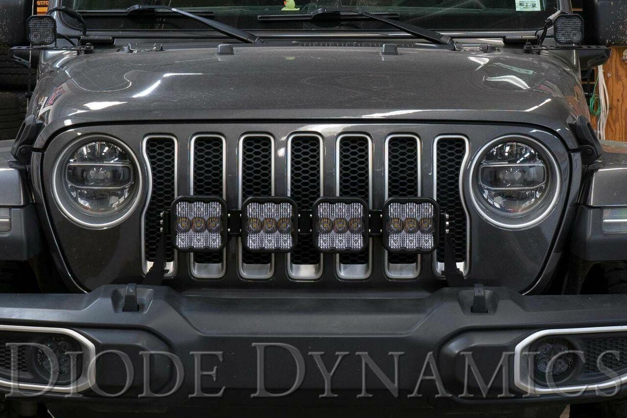 2018-2024 Jeep Wrangler | Diode Dynamics SS5 Grille CrossLink Lightbar Kit