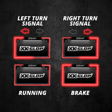 XKGLOW XKGlow Motorcycle LED License Plate Frame with Running Turn and Brake