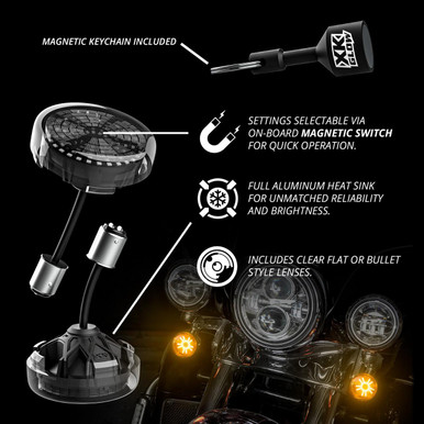XKGLOW Harley Davidson | XKGlow Front Mototurnz Pro Series LED Turn Signal Inserts