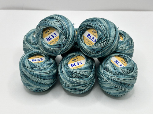 BL33 Ocean Blue ~ #8 Pearl Cotton Variegated