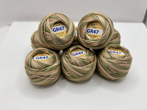 GR47 Subtle Green ~ #8 Pearl Cotton Variegated