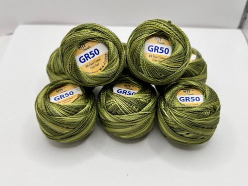 GR50 Leafy Green ~ #8 Pearl Cotton Variegated