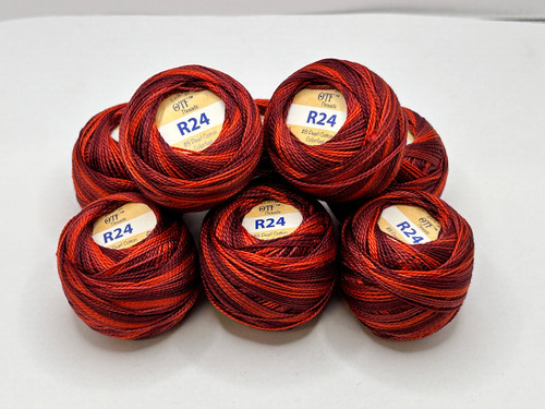 R24 Flag Stripe Red ~ #8 Pearl Cotton Variegated