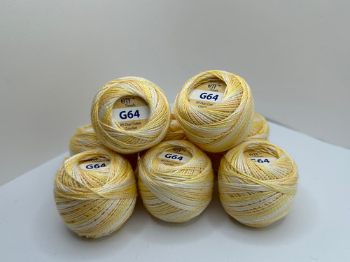 G64 Little Yellow House ~ OTF Threads™️ #8 Pearl Cotton Variegated