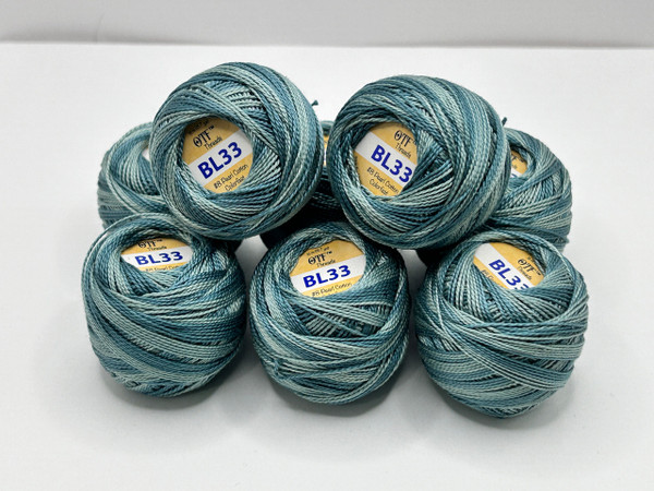 BL33 Ocean Blue ~ #8 Pearl Cotton Variegated