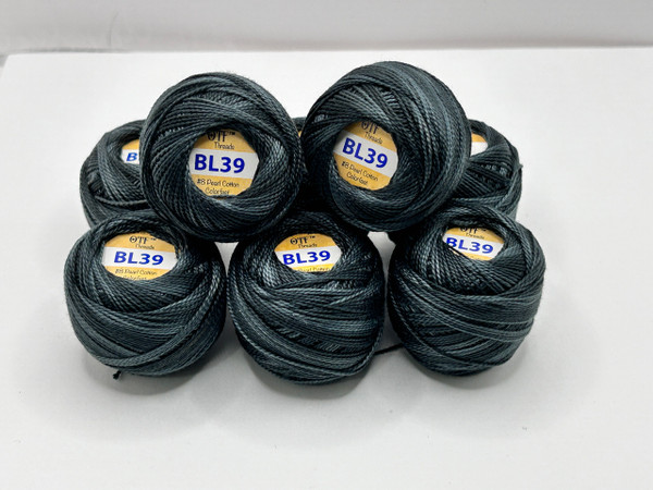 BL39 Blue Black ~ #8 Pearl Cotton Variegated
