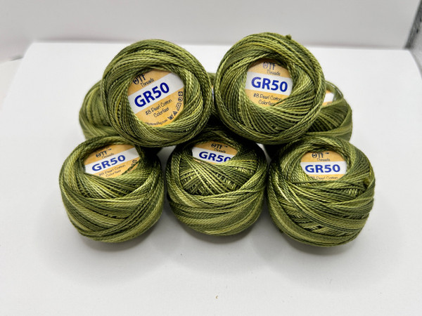 GR50 Leafy Green ~ #8 Pearl Cotton Variegated