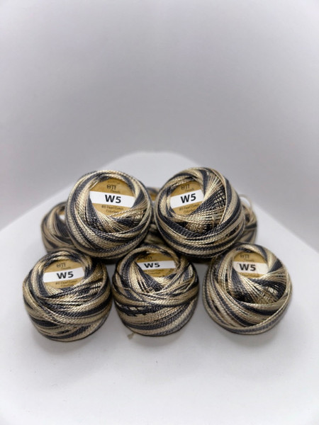 W5 Spotted White ~ #8 Pearl Cotton Variegated
