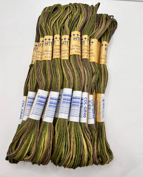 GR46 Mother Earth Green ~ 6 Strand Variegated Floss