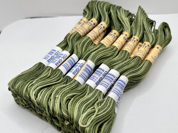 GR48 Silver Green ~ 6 Strand Variegated Floss
