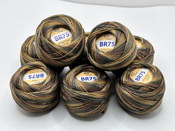 BR75 Log Cabin ~ #8 Pearl Cotton Variegated