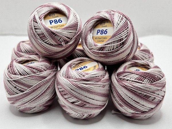 P86 Soft Mauve ~ #8 Pearl Cotton Variegated