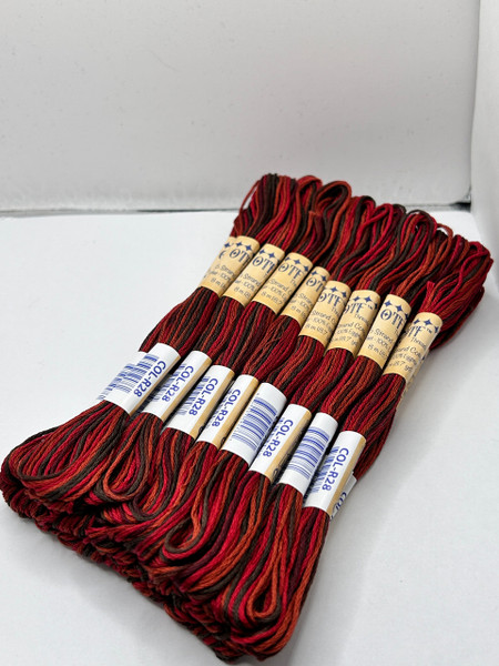 R28 Bold Red ~ 6 Strand Variegated Floss