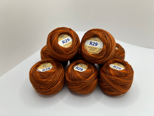 R29 Redware Plate ~ OTF Threads™️ #8 Pearl Cotton Variegated