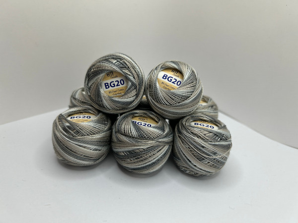 BG20 Gray Days ~ OTF Threads™️ #8 Pearl Cotton Variegated