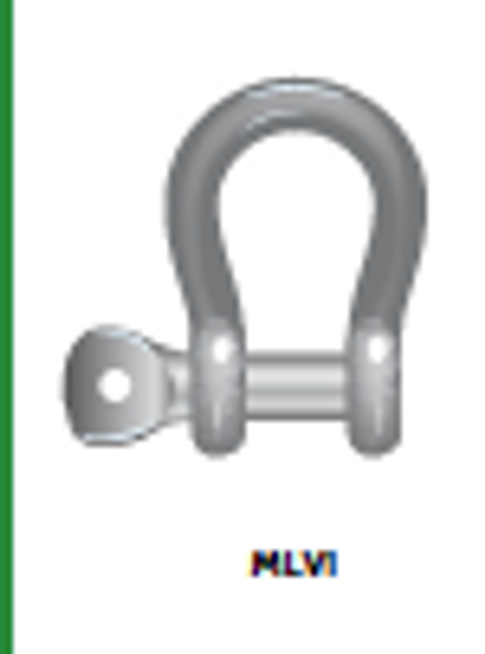 Stainless steel bow shackle with screw pin