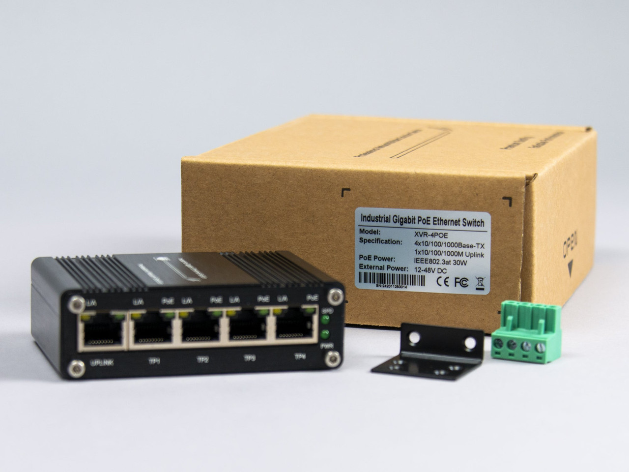 4-Port 12VDC Industrial Gigabit PoE Ethernet Switch