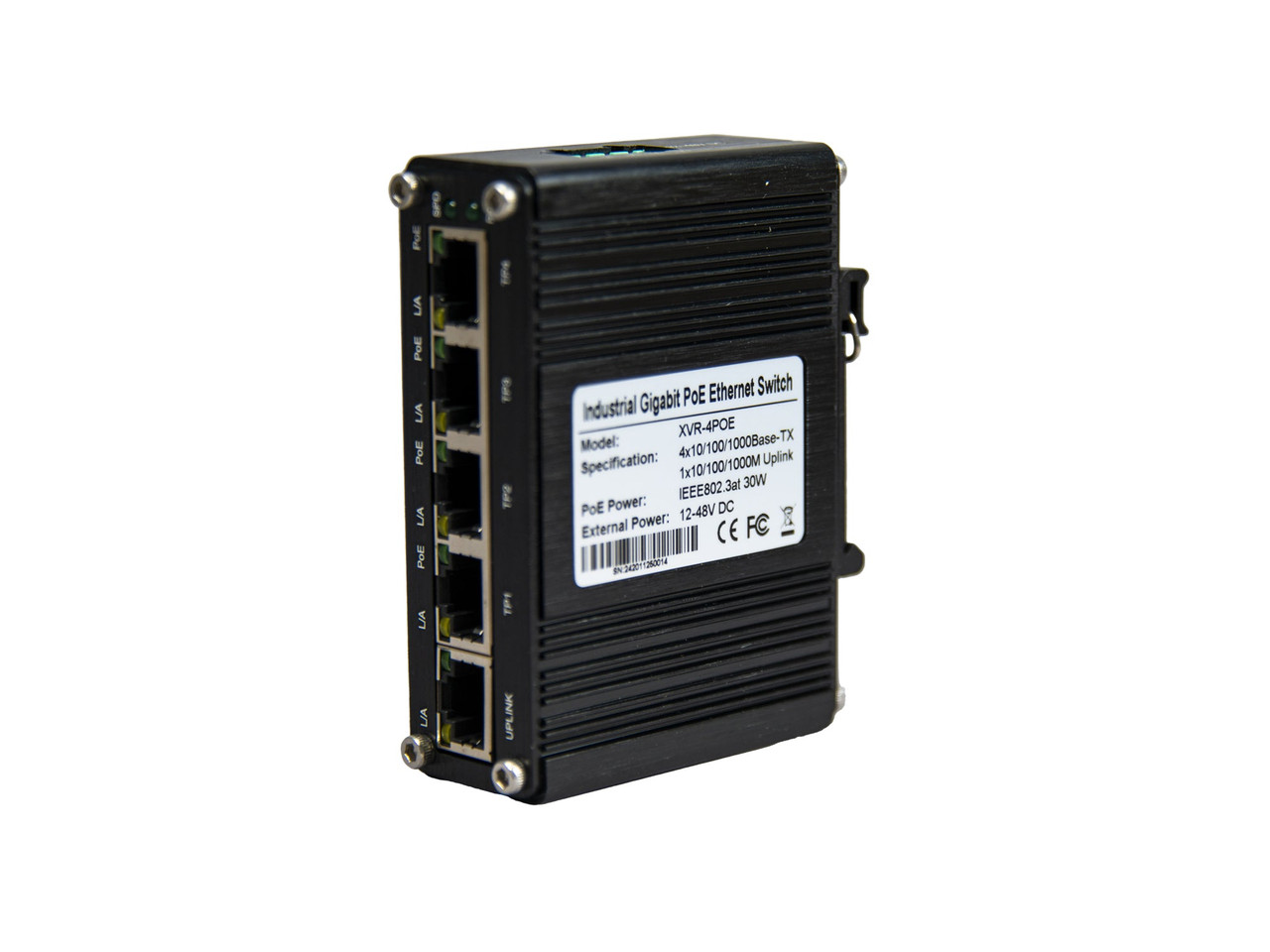 4-Port 12VDC Industrial Gigabit PoE Ethernet Switch