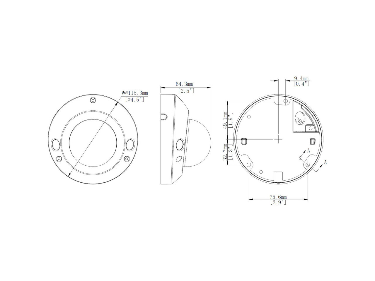 5MP Fixed Lens IP Mini Dome Camera w/AI