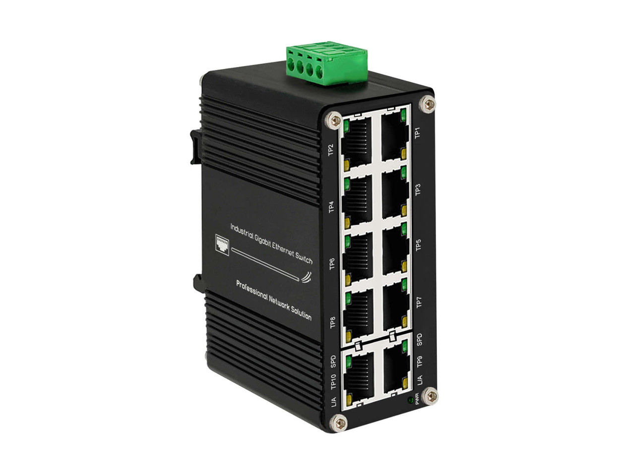 10-Port 12VDC Industrial Gigabit Ethernet Switch Non-PoE