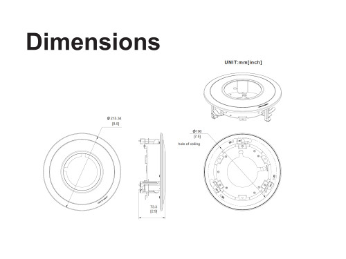 In-Ceiling Mount for X-Series Motorized Zoom Vandal Dome IPC