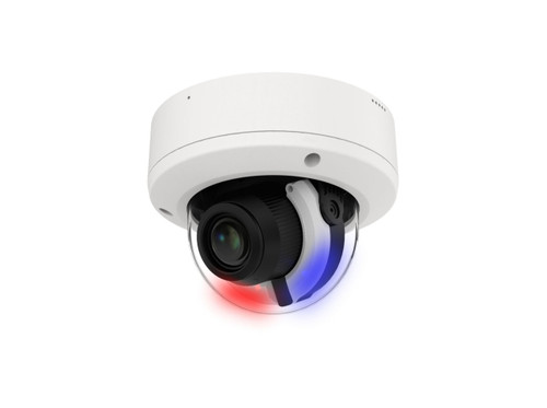 8MP Motorized Zoom IP Vandal Dome Camera w/Active Deterrence w/Full Color w/AI
