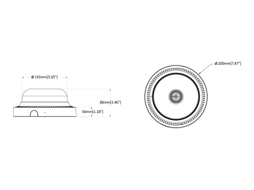 16MP 360° 4-Sensor Fixed Lens Dimensions