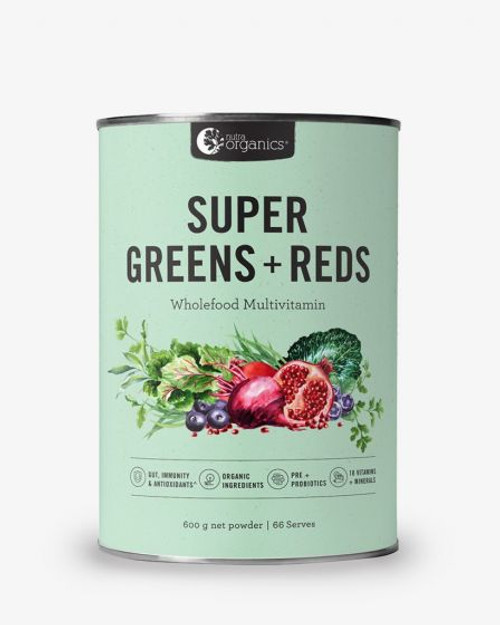 Nutra Organics Super Greens & Reds 600g (COO)