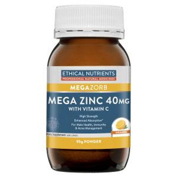 ETHICAL NUTRIENTS Mega Zinc w/vit C Powder 40mg Orange 95g (2)