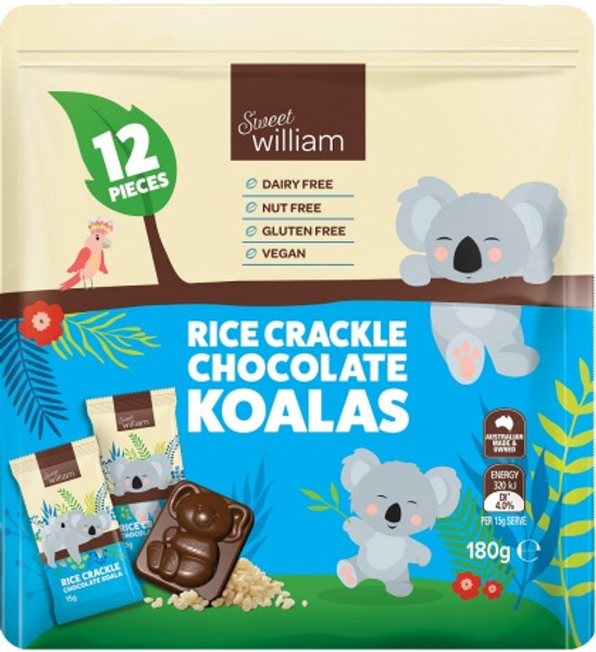 Sweet William Rice Crackle Chocolate Koalas G/F 180g