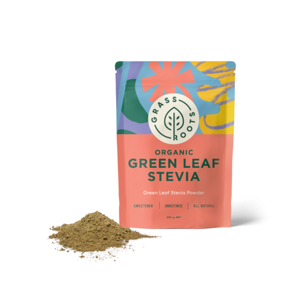 Grass Roots Organic Green Stevia Leaf Powder 250g (COO)