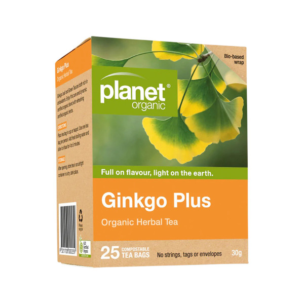 Planet Organic Organic Ginkgo Plus Herbal Tea x 25 Tea Bags