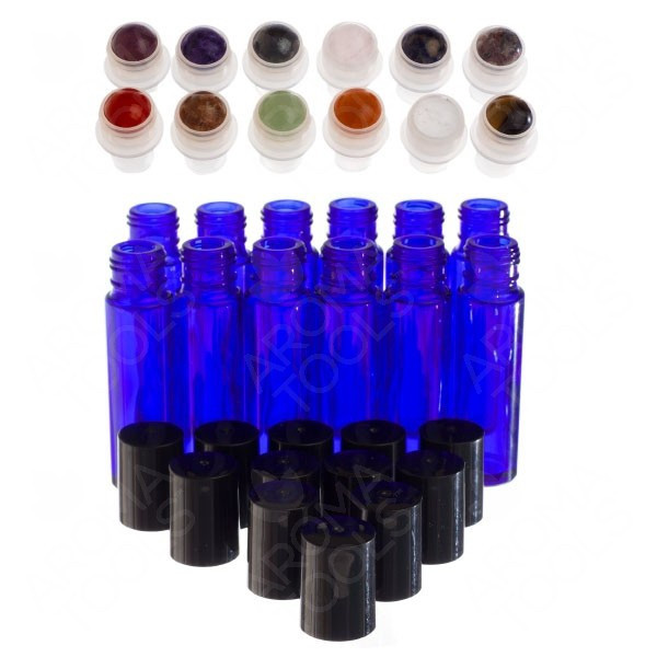 Blue Roller Bottle with Silver Lid 10ml