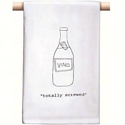 Cork Pops "Totally Screwed" Bar/Dish Towel